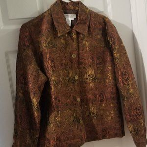 Coldwater Creek Copper Metallic Jacket Size L